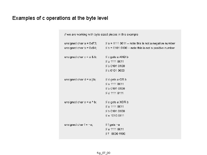 Examples of c operations at the byte level fig_07_00 