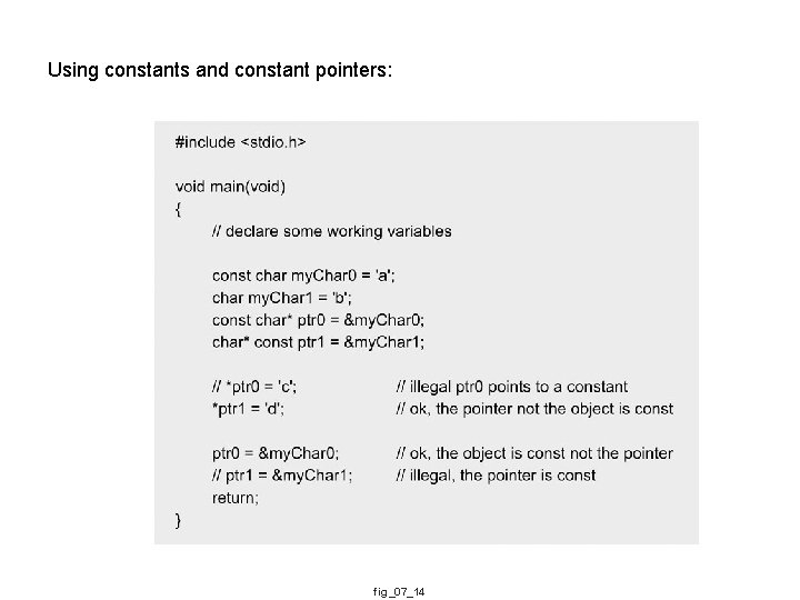 Using constants and constant pointers: fig_07_14 