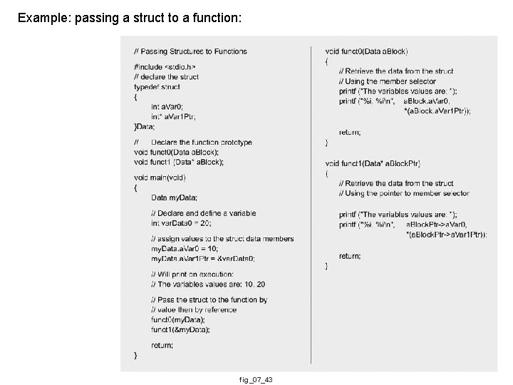 Example: passing a struct to a function: fig_07_43 