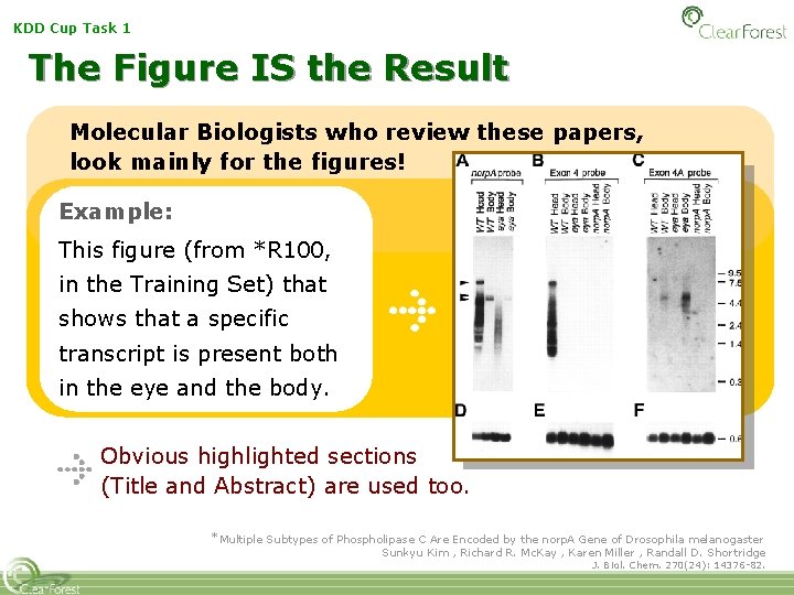 KDD Cup Task 1 The Figure IS the Result Molecular Biologists who review these