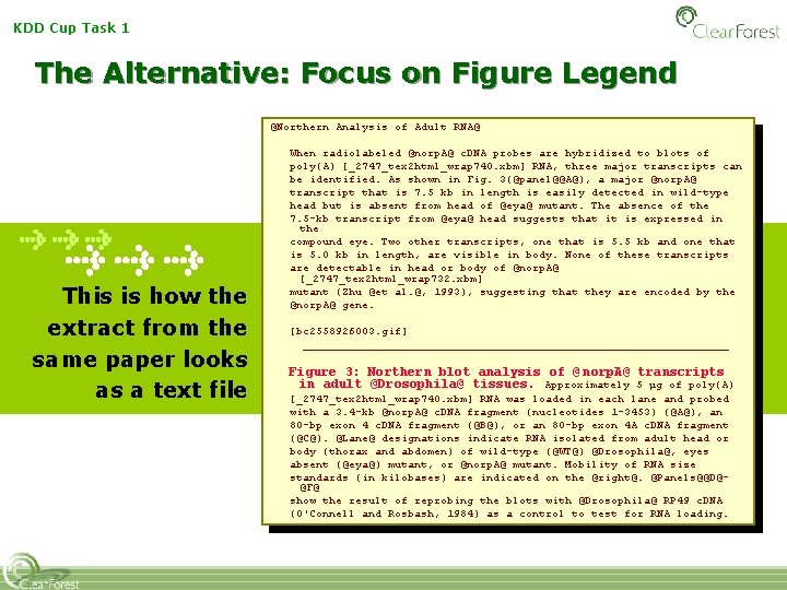 KDD Cup Task 1 The Alternative: Focus on Figure Legend @Northern Analysis of Adult