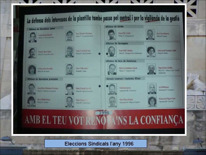 Eleccions Sindicals l’any 1996 