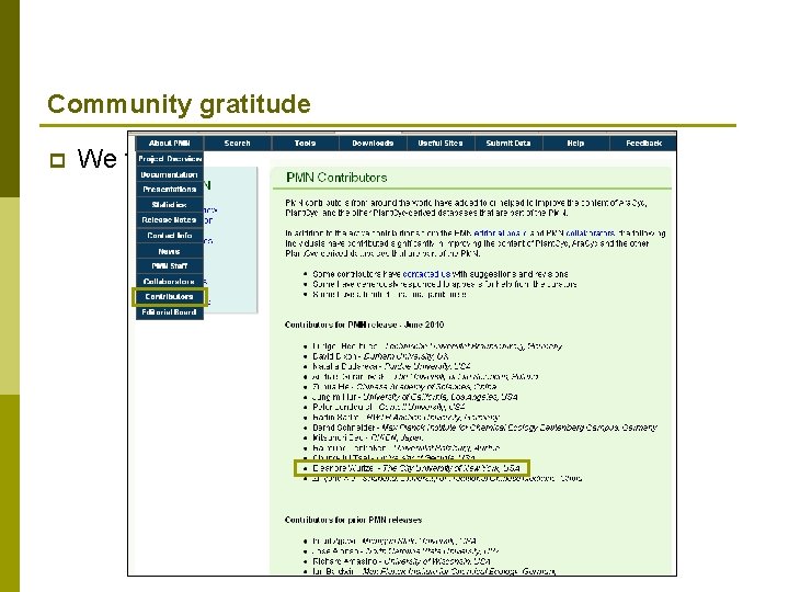 Community gratitude p We thank you publicly! 