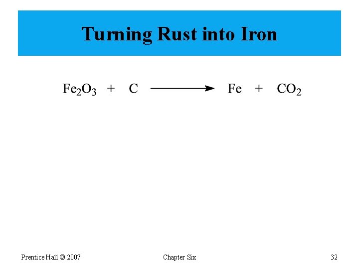 Turning Rust into Iron Prentice Hall © 2007 Chapter Six 32 