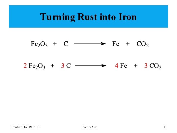 Turning Rust into Iron Prentice Hall © 2007 Chapter Six 33 