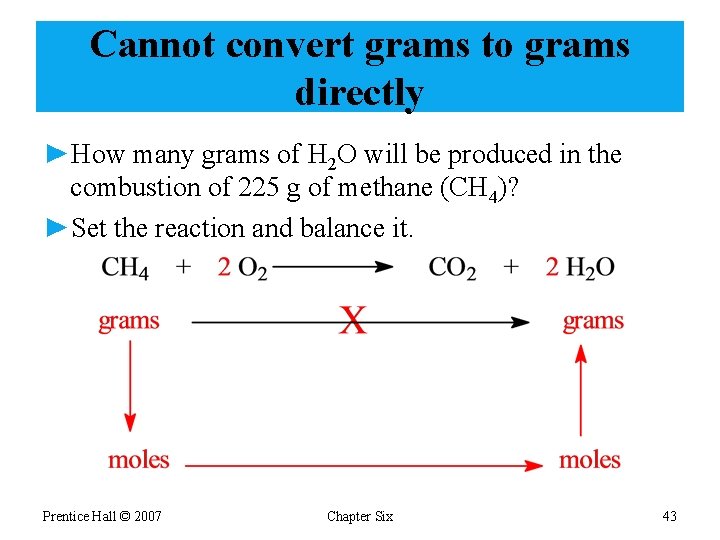 Cannot convert grams to grams directly ►How many grams of H 2 O will