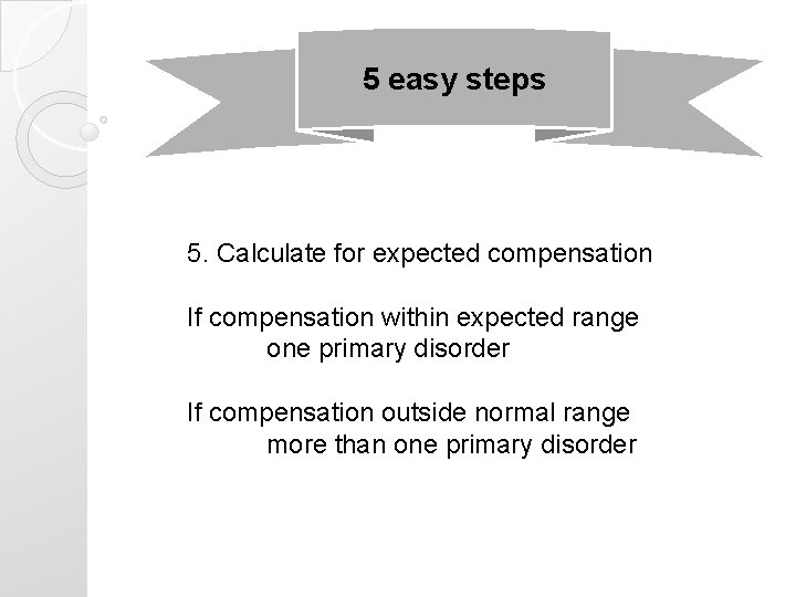 5 easy steps 5. Calculate for expected compensation If compensation within expected range one
