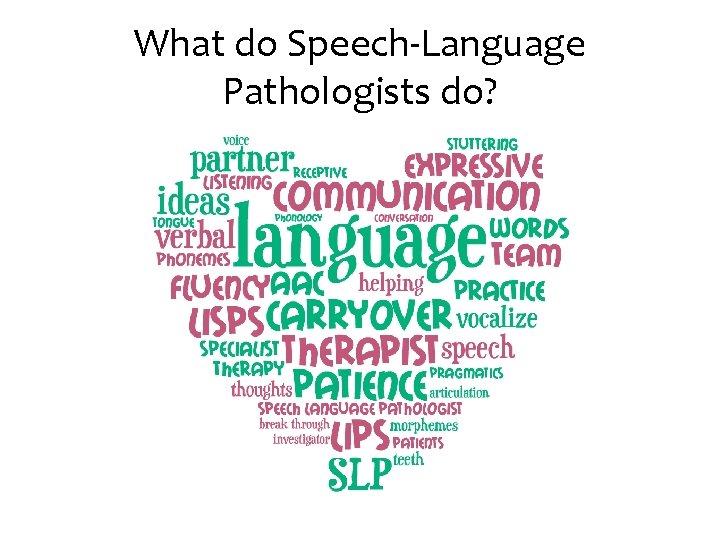 What do Speech-Language Pathologists do? 