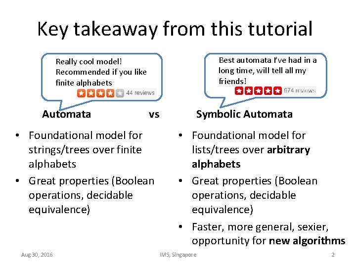 Key takeaway from this tutorial Best automata I’ve had in a long time, will