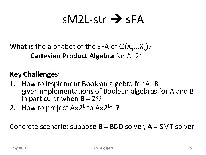 s. M 2 L-str s. FA What is the alphabet of the SFA of