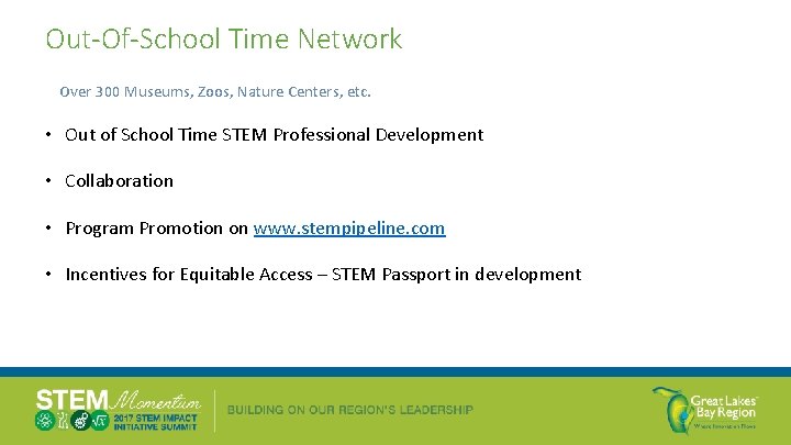 Out-Of-School Time Network Over 300 Museums, Zoos, Nature Centers, etc. • Out of School