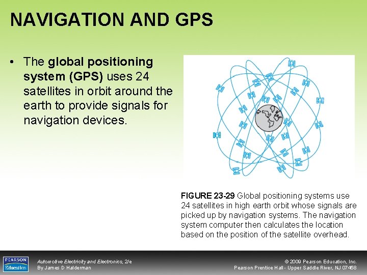 NAVIGATION AND GPS • The global positioning system (GPS) uses 24 satellites in orbit