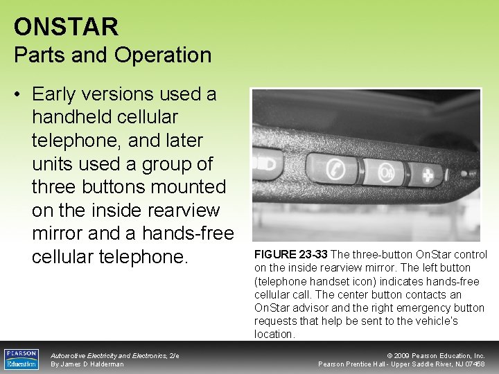 ONSTAR Parts and Operation • Early versions used a handheld cellular telephone, and later