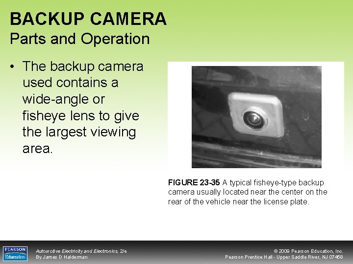BACKUP CAMERA Parts and Operation • The backup camera used contains a wide-angle or