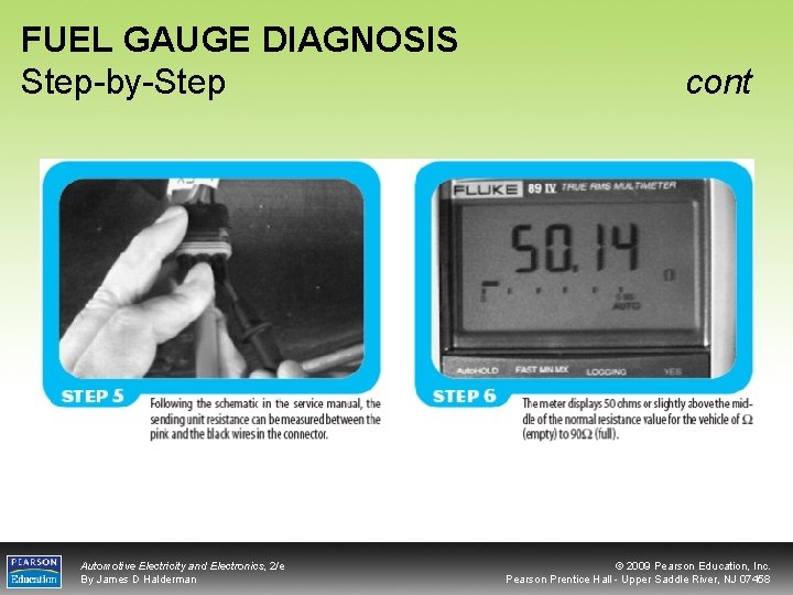 FUEL GAUGE DIAGNOSIS Step-by-Step Automotive Electricity and Electronics, 2/e By James D Halderman cont
