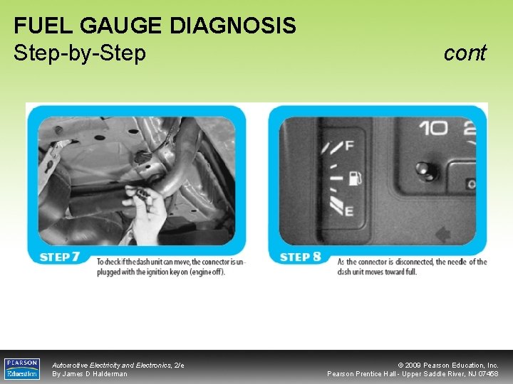 FUEL GAUGE DIAGNOSIS Step-by-Step Automotive Electricity and Electronics, 2/e By James D Halderman cont