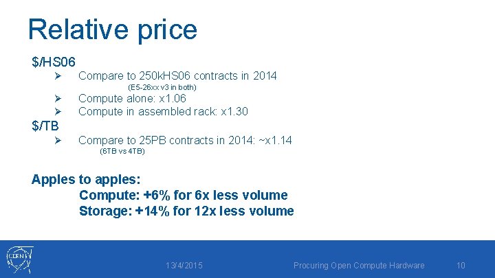 Relative price $/HS 06 Ø Compare to 250 k. HS 06 contracts in 2014