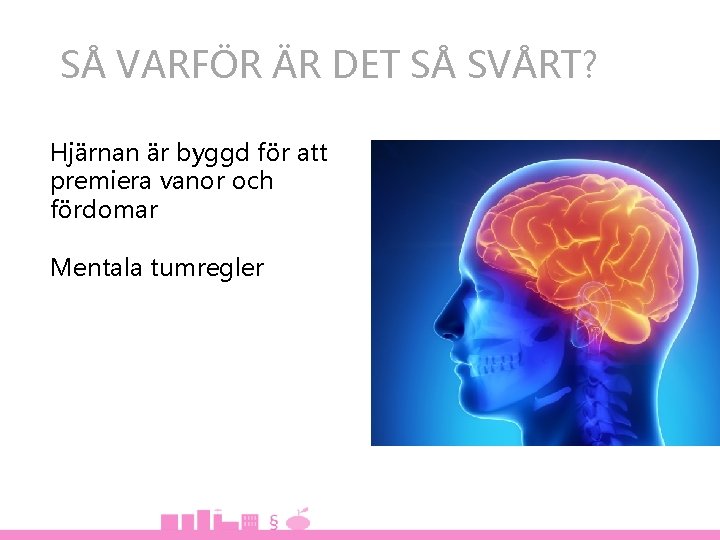 SÅ VARFÖR ÄR DET SÅ SVÅRT? Hjärnan är byggd för att premiera vanor och