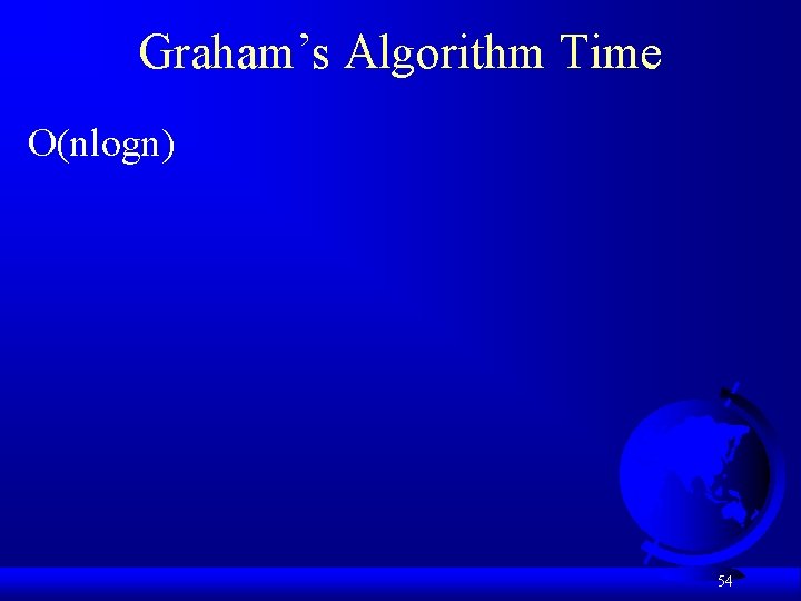 Graham’s Algorithm Time O(nlogn) 54 