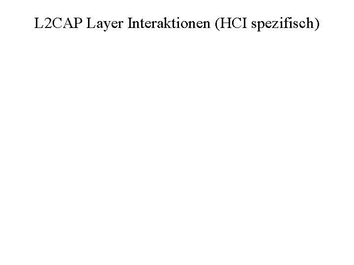 L 2 CAP Layer Interaktionen (HCI spezifisch) 