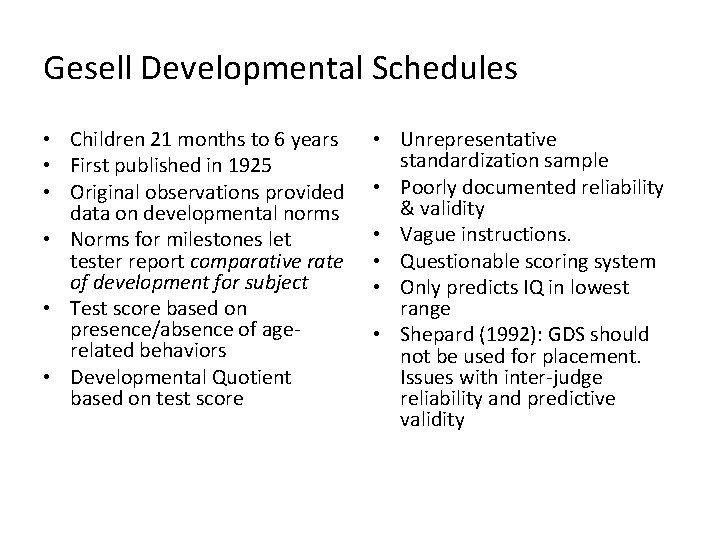 Gesell Developmental Schedules • Children 21 months to 6 years • First published in