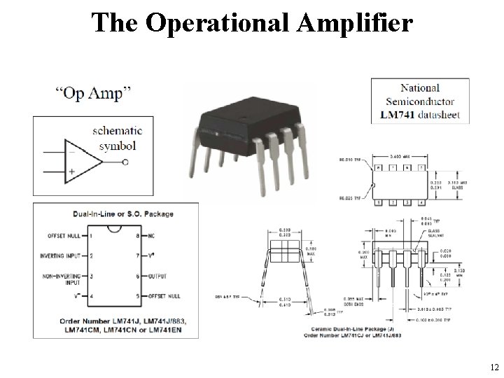 The Operational Amplifier 12 