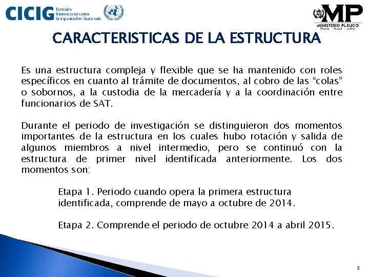 CARACTERISTICAS DE LA ESTRUCTURA Es una estructura compleja y flexible que se ha mantenido