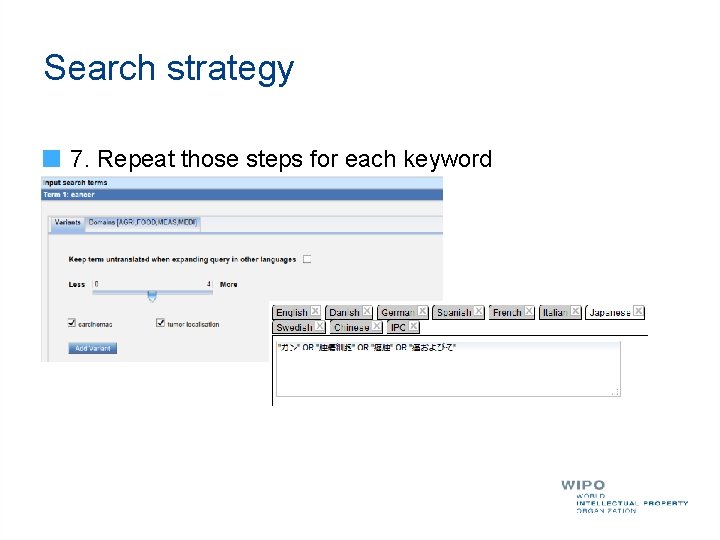 Search strategy 7. Repeat those steps for each keyword 