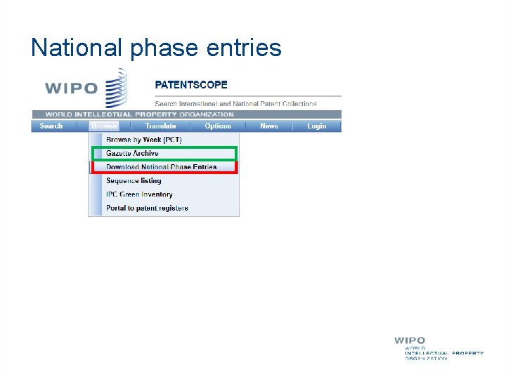 National phase entries 