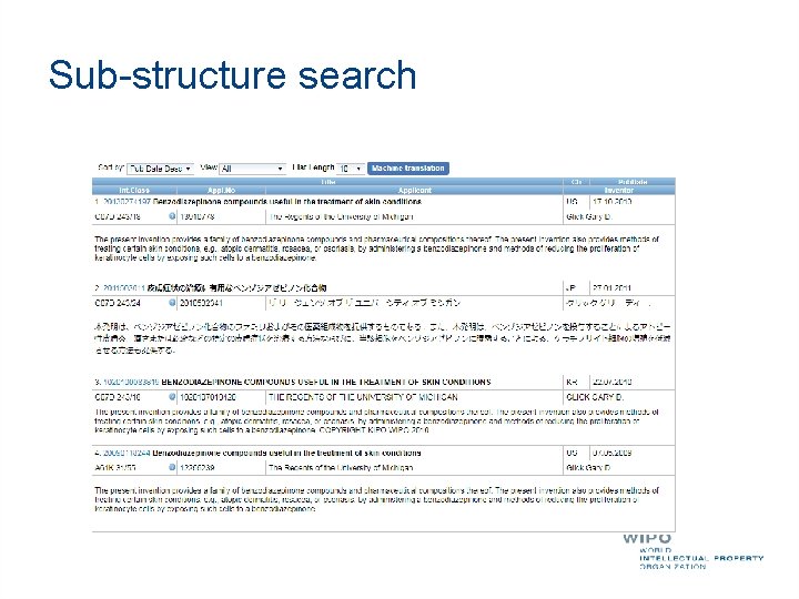 Sub-structure search 