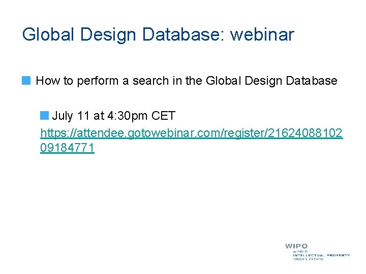 Global Design Database: webinar How to perform a search in the Global Design Database