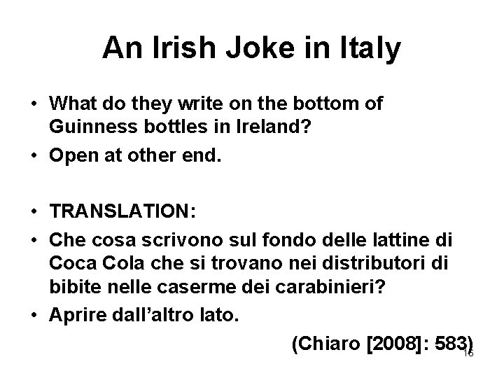 An Irish Joke in Italy • What do they write on the bottom of