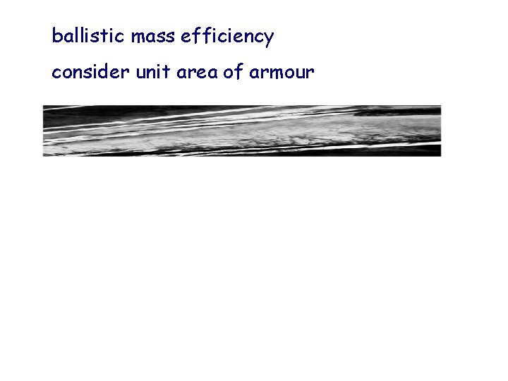 ballistic mass efficiency consider unit area of armour 