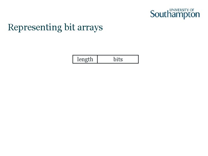 Representing bit arrays length bits 