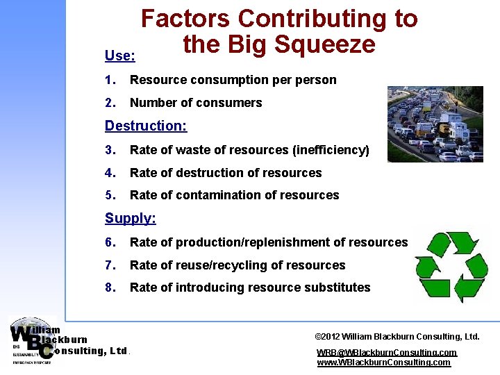 Factors Contributing to the Big Squeeze Use: 1. Resource consumption person 2. Number of