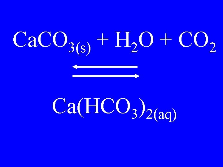 Ca. CO 3(s) + H 2 O + CO 2 Ca(HCO 3)2(aq) 