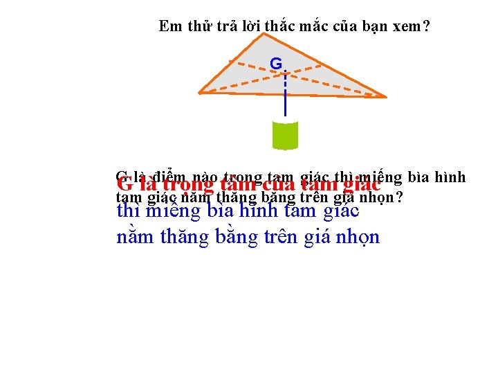 Em thử trả lời thắc mắc của bạn xem? G G nào tâm trongcủa