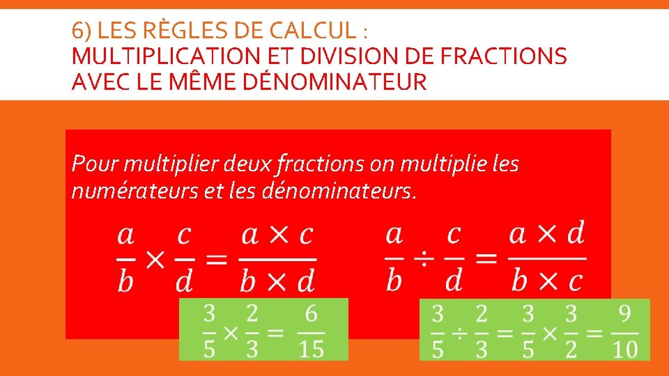 MULTIPLES ET DIVISEURS NOMBRE EN CRITURE FRACTIONNAIRE Mathmatiques