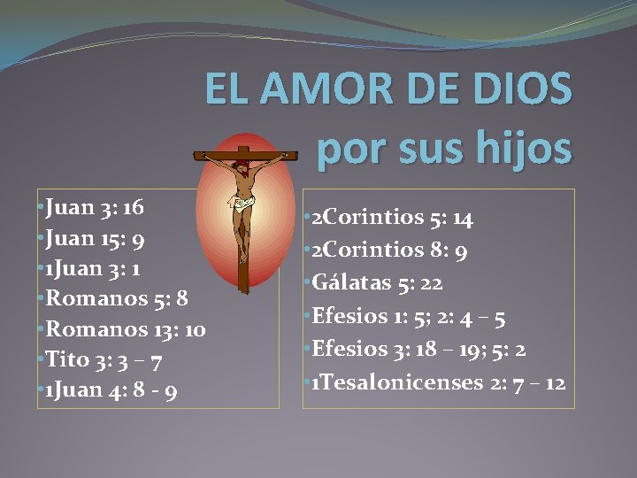 EL AMOR DE DIOS por sus hijos • Juan 3: 16 • Juan 15: