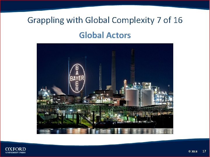 Grappling with Global Complexity 7 of 16 Global Actors © 2018 17 