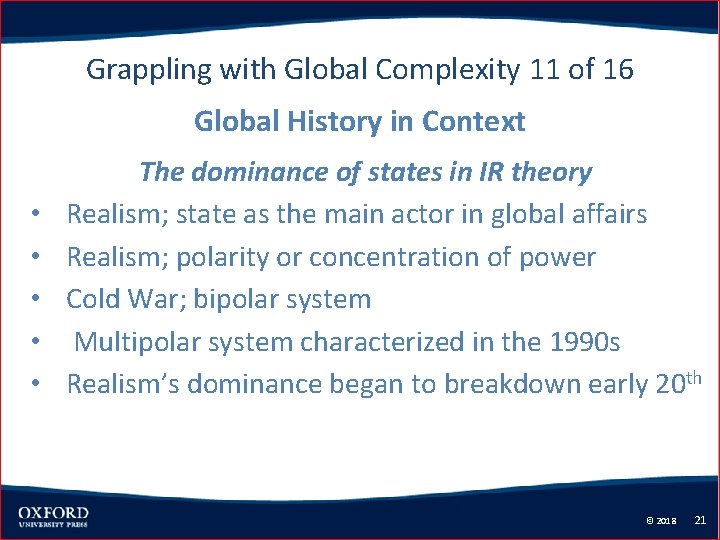 Grappling with Global Complexity 11 of 16 Global History in Context • • •