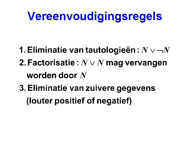 Vereenvoudigingsregels 