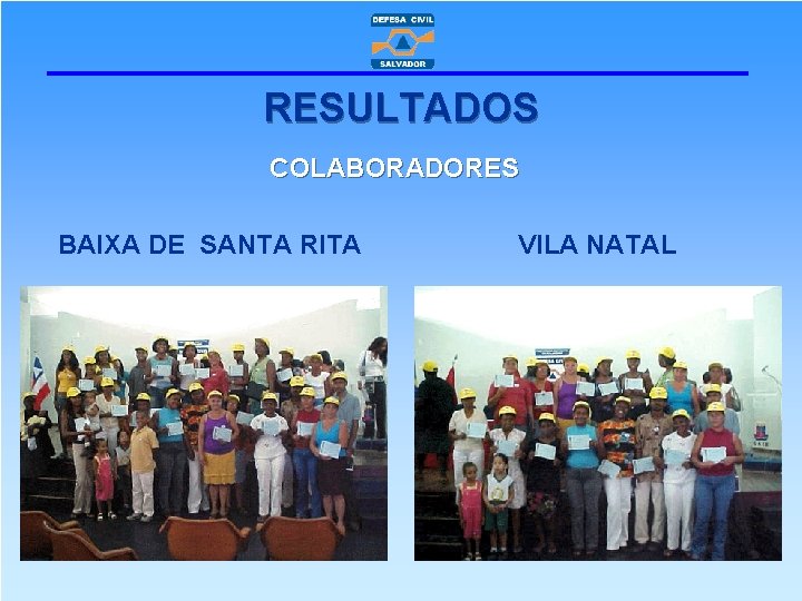 RESULTADOS COLABORADORES BAIXA DE SANTA RITA VILA NATAL 