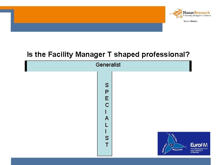 Is the Facility Manager T shaped professional? Generalist S P E C I A