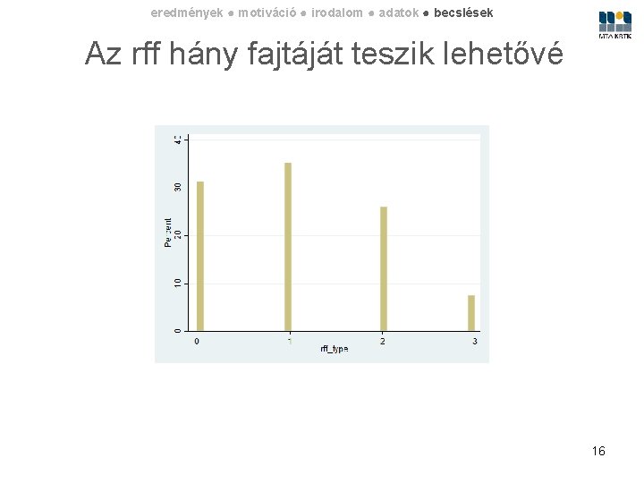 eredmények ● motiváció ● irodalom ● adatok ● becslések Az rff hány fajtáját teszik