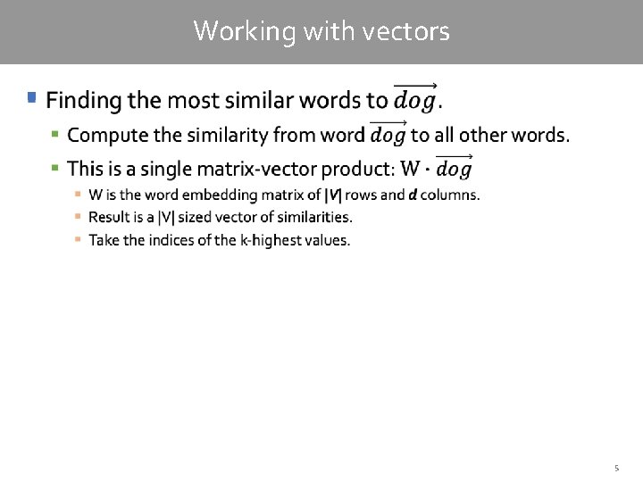 Working with vectors § 5 