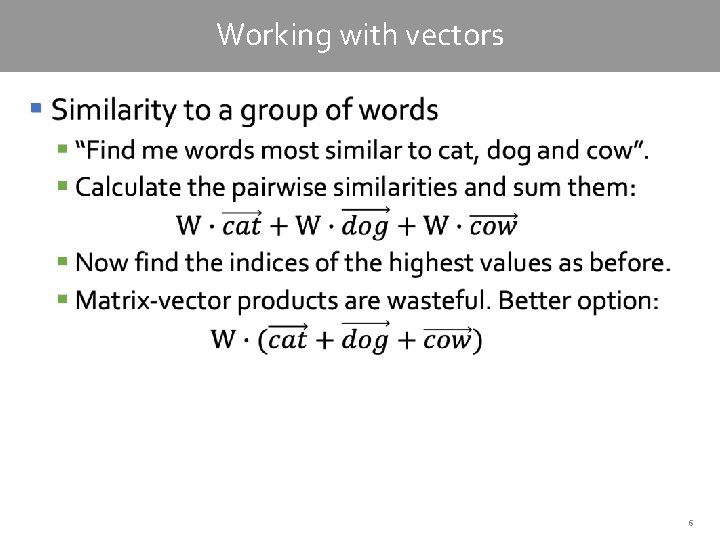 Working with vectors § 6 