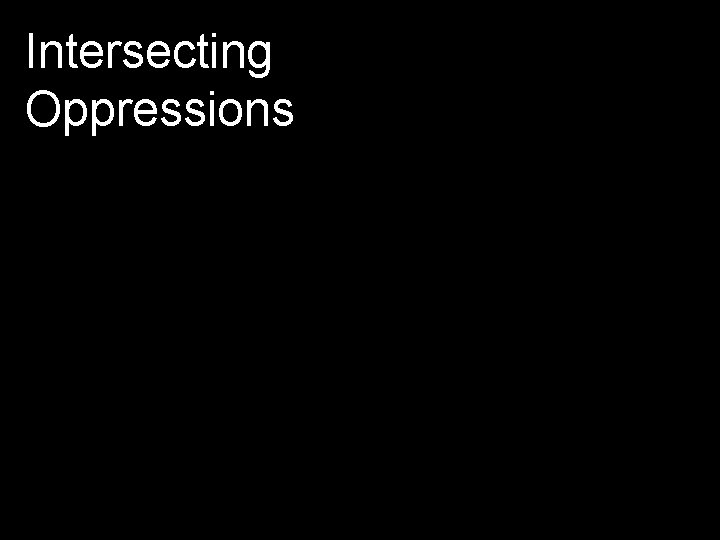 Intersecting Oppressions 