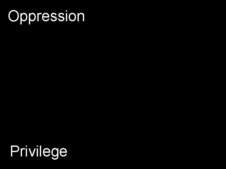 Oppression Privilege 