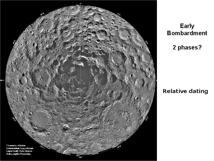 Early Bombardment 2 phases? Relative dating 